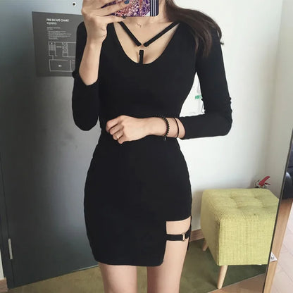 binfenxie Women Dress Fashion Casual Sexy Ring Irregular High Waist Mini Hip Skirt