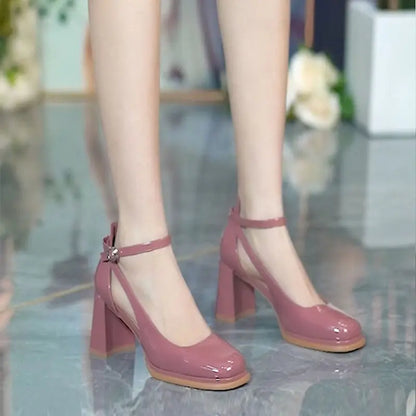 Women's Shoes Pumps Heeled Footwear Wedge with Platform Waterproof Sandals for Woman High Heels Chunky Summer Block Heel F