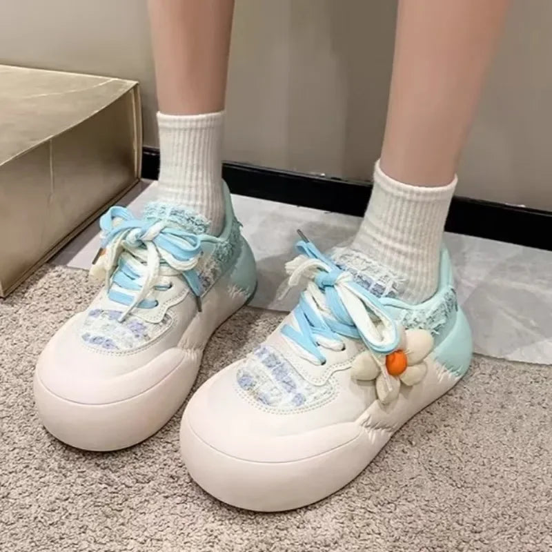 binfenxie  -  New Kawaii Fashion All-match Platform Shoes Sports Style Casual Round Toe Spring Summer Korean Version Sweet Cute Sneakers