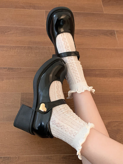 Spring Autumn black Mary Jane shoes New Chunky heels Lolita shoes college girls platform shoes JK shoes Women sandals