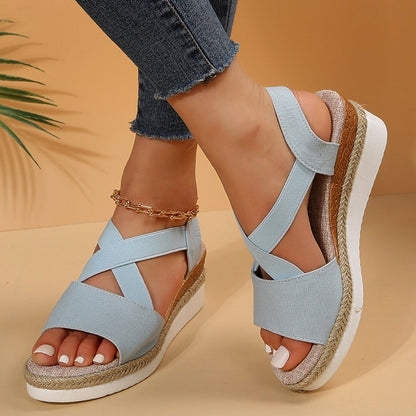 Fashion Summer Wedge Sandals for Women Lightweight Platform Gladiator Shoes Woman Plus Size Non Slip Casual