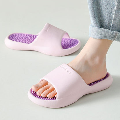 Men Beach Slippers Women Thick Platform Slippers Summer Massage Sandals Man Soft Flip Flop Bathroom Anti-slip Shoes Casual Shoes