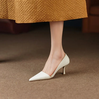 Futurecen  -  NEW Spring Women Shoes Pointed Toe Thin Heel Women Pumps Split Leather hoes for Women Elegant Women's Stiletto zapatos de mujer