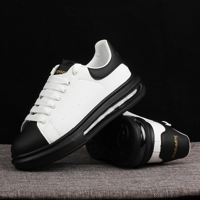 Luxury Men's Shoes 35~44 Designer Fashion Brand Men Vulcanized Couple Lace-up White Casual Shoes Women Sneakers Real air cushion