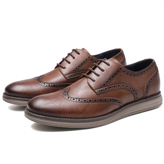 Genuine Leather Dress Shoes Comfy Men Casual Shoes Smart Business Work Office Lace-up Men Shoes