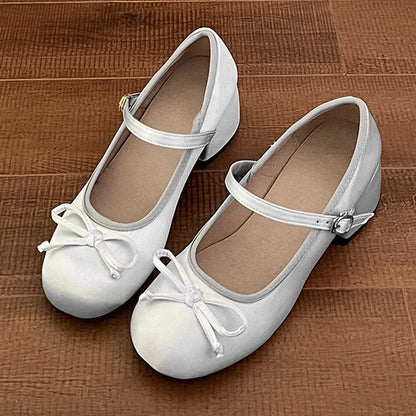 Futurecen 2024 Spring Autumn Mary Jane Shoes Fashion Shallow Round Toe Mid Heel Shoes Ladies Elegant Outdoor Single Pumps Shoes