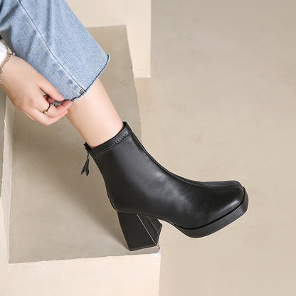 Women's Boots Fashion Chelsea Boots Back Zipper Autumn High-heeled Women Shoes Hot Selling Designer Big Size 43 Ankle Boots