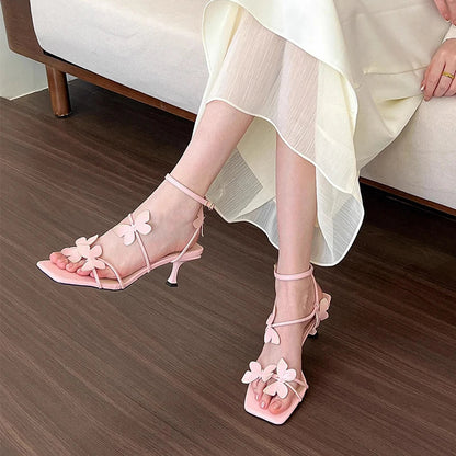 Sexy Bow Women Sandals Fashion High Heels Shoes 2024 Party Summer New Dress Slippers Party Elegant Slides Pumps Women Zapatos