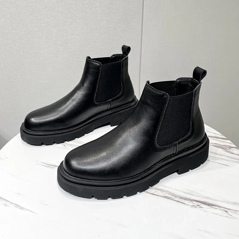 Autumn New Chelsea Boots for Men Black Boots Platform Shoes Fashion Ankle Boots Winter Slip on Men Shoes New Botines Mujer