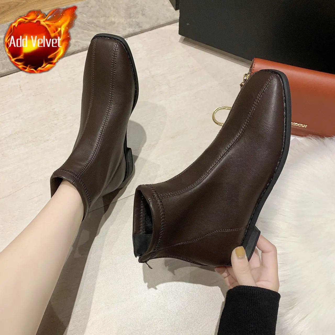 Booties Black Female Ankle Boots Flat Footwear Work Short Shoes for Women Spring on Offer Free Shipping Pu Promotion Boot