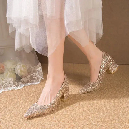 Women's Summer Footwear Stilito Rhinestone Shoes for Woman with Wedding Bride Genuine Mark Chic and Elegant A Comfortable E