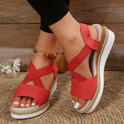 Fashion Summer Wedge Sandals for Women Lightweight Platform Gladiator Shoes Woman Plus Size Non Slip Casual