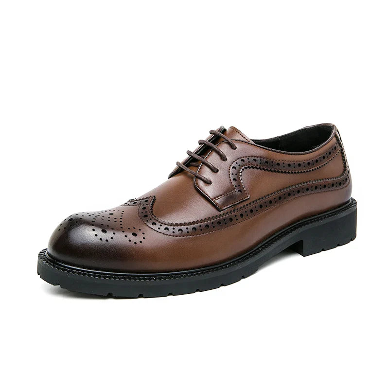 Men's Genuine Leather Shoes Classic Business Office Shoes Lace Up Low Heel Fashion Men's Casual Shoes Luxury Banquet Dress Shoes