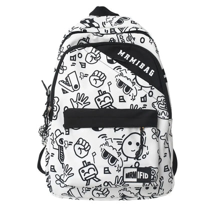 binfenxie New Fashion Girl Graffiti Design Bookbag for Teens Backpack Colleg Cute Schoolbag Laptop Rucksack Women Mochila Travel Bag