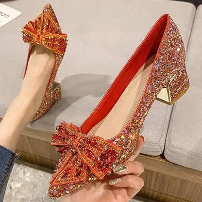 Women's Summer Footwear Stilito Rhinestone Shoes for Woman with Wedding Bride Genuine Mark Chic and Elegant A Comfortable E