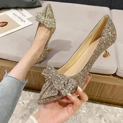 Women's Summer Footwear Stilito Rhinestone Shoes for Woman with Wedding Bride Genuine Mark Chic and Elegant A Comfortable E