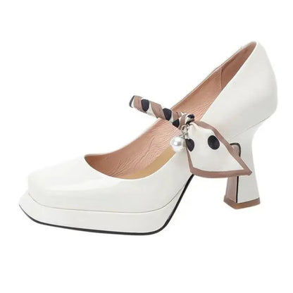 Futurecen  -  Summer New Women's Shoes Sexy Mary Jane Female Shallow High Heels Buckle Platform Pumps Ladies Party Wedding Shoes