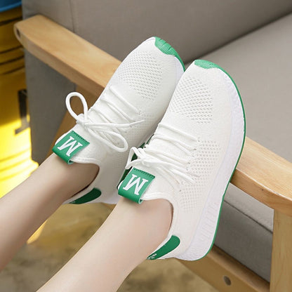 Woman Vulcanized Sneakers Women's Shoes Spring White Breathable Sports Mesh Versatile Summer Flats Hollow Walking No-slip New