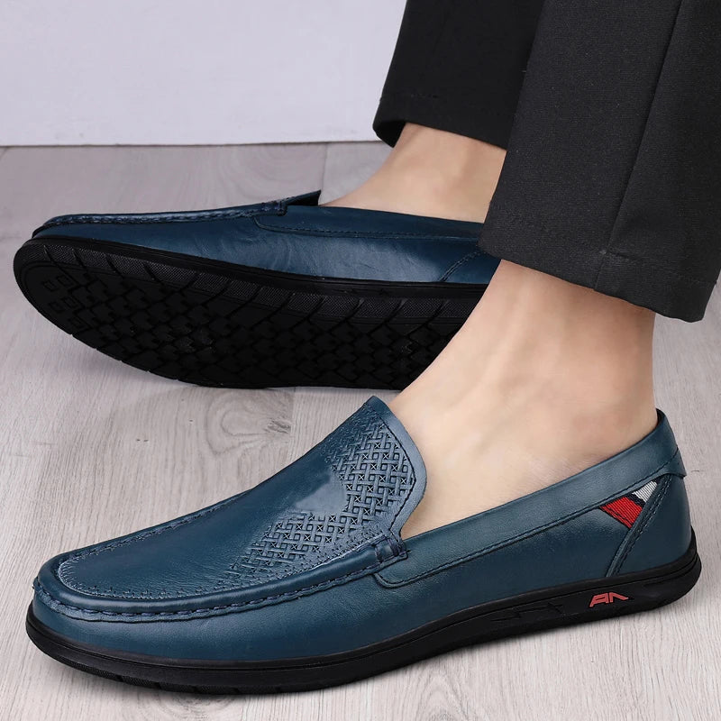 Men's Shoes Genuine Leather Men's Shoes Casual Loafers Slip on Men's Flat Shoes  Moccasins Men's Driving Shoes Luxury Shoes