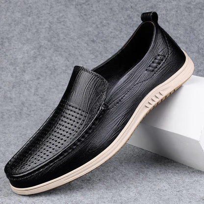 Genuine Leather Men Casual Shoes Luxury Brand Mens Loafers Moccasins Breathable Slip on Italian Cow Leather Shoes  New