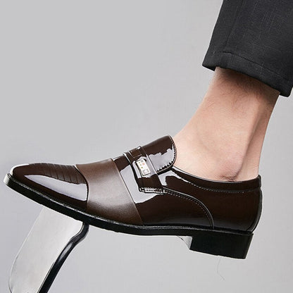 Luxury Black Leather Men Shoes for Wedding Formal Oxfords Plus Size 38-48 Business Casual Office Work Shoes Slip On Dress Shoes