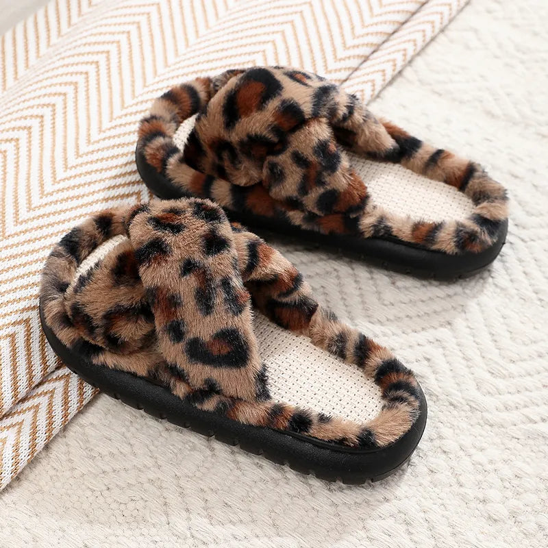 New Women Home Slippers Autumn Winter Open-Toe Cross Band Linen Soled Indoor Slides Linen Soled Non-Slip Bathroom Slippers