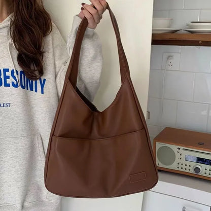 binfenxie Large Capacity Tote Bag Women's New Trendy Shoulder Bag Simple and Versatile Commuter Bag Fashion Trendy Student Classroom Bag