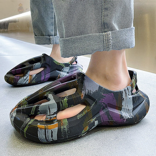 Summer Men Women Slippers Camouflage Platform Outdoor Clogs Shoe Beach Sandals Male Soft EVA Indoor Home Slides Lover Flip Flops