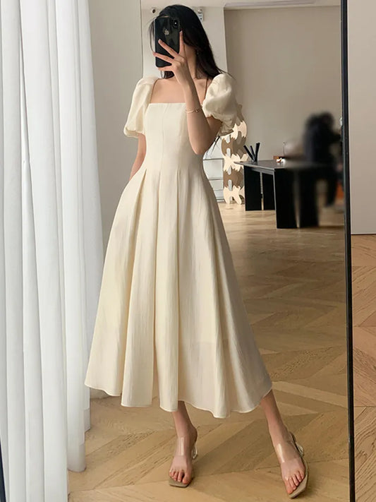 Summer New Elegant Midi Dress Women One Piece Fashion Casual Party Vestidos Female Robe