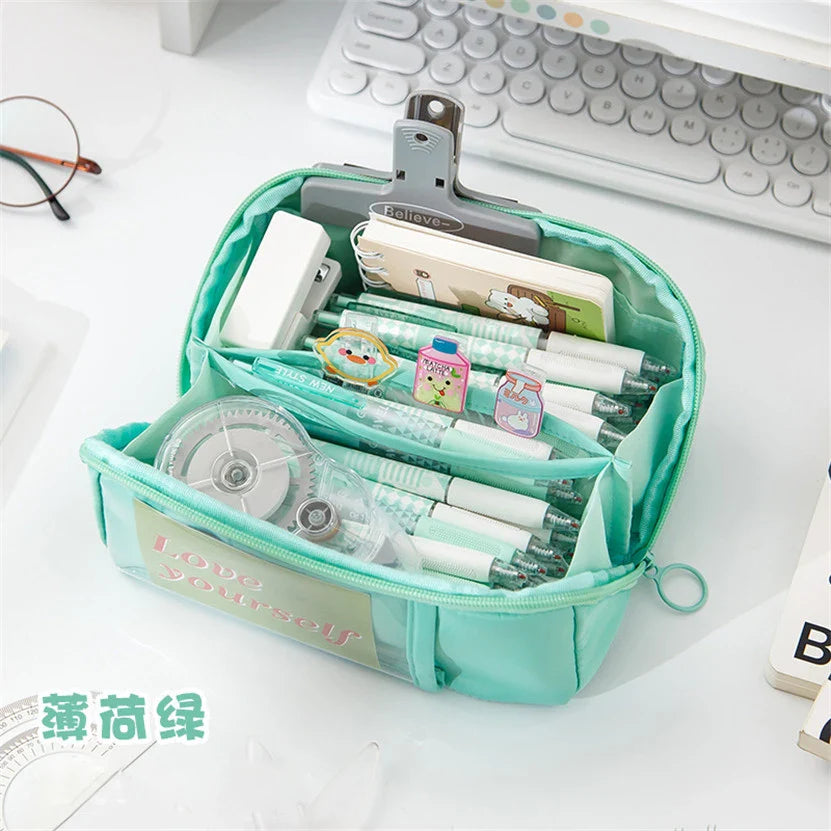 binfenxie Pencil Case Large Capacity Pen Case Estuches Escolares Kalemlik Astuccio Kawaii Productos Japanese Stationery Trousse Cute Bags