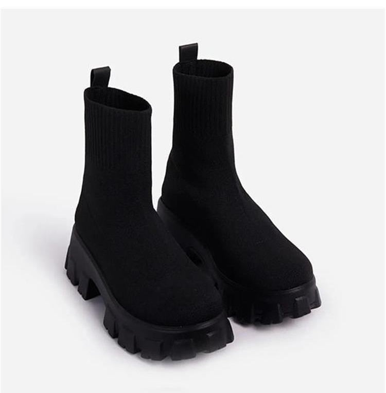 Women Boots  Platform Boots For Autumn Winter Shoes Slip On Platform Shoes Women Ankle Boots White Heels Short Botas Mujer