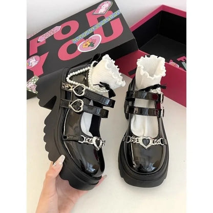 Futurecen Mary Janes Shoes for Women's Pumps Medium Heel Platform Heels Kawaii Lolita Fashion Round Toe Girls School Gothic Free Shipping