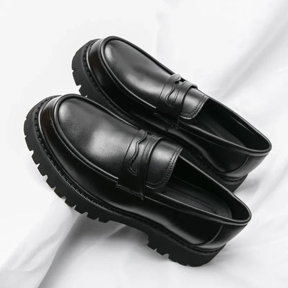 Loafers Thick Bottom Fashion Black Casual Shoes for Men Oxford Shoes Luxury Brand Formal Business Shoes Slip-on Driving Shoes