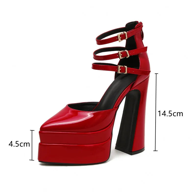 Women Sandals Fashion Summer Shoes Sexy Ankle Strap Platform Wedges High heels Gladiator Sandals Female Chunky Shoes