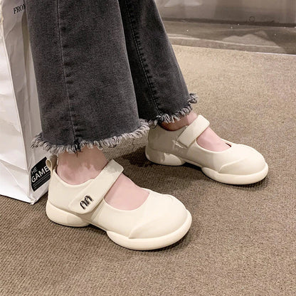 binfenxie  -   New Women Loafers Fashion British Style mary jane Shoes Comfortable Roud Toe Casual Shoes Convenient Ladies Leather Shoes