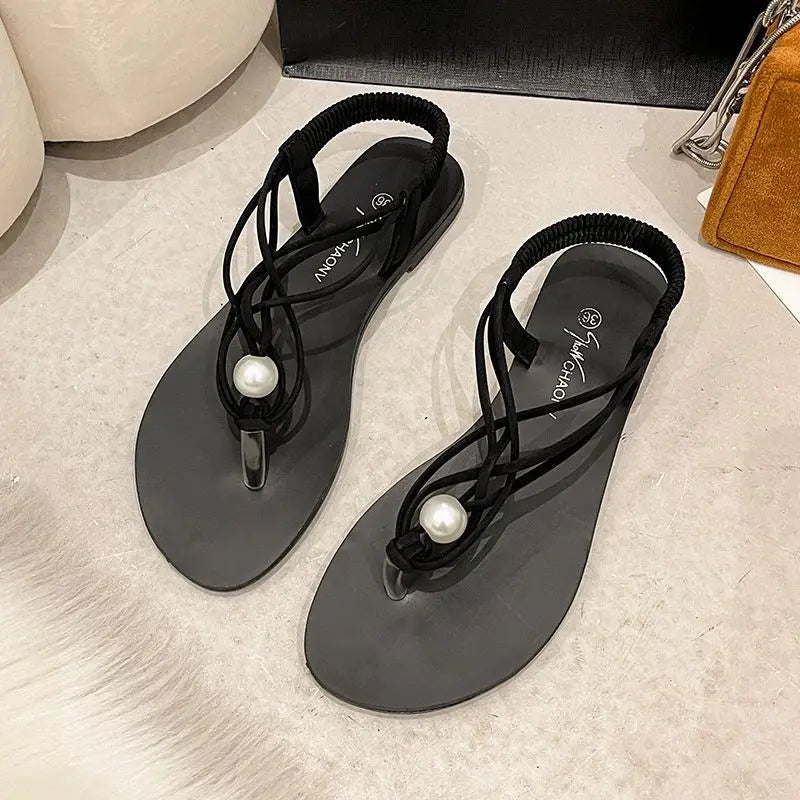 Women's Shoes with Low Heels Summer Diamond Footwear Pvc Plastic Sandals for Woman Flip-flops Black Rhinestones Sandal F H