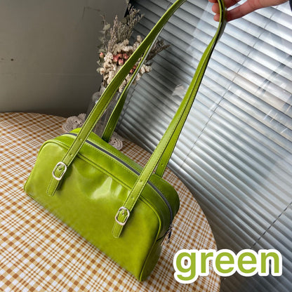 binfenxie Fashion Women Green Big Shoulder Bags PU Leather Female Purse Handbags Large Capacity Ladies Daily Small Casual Tote