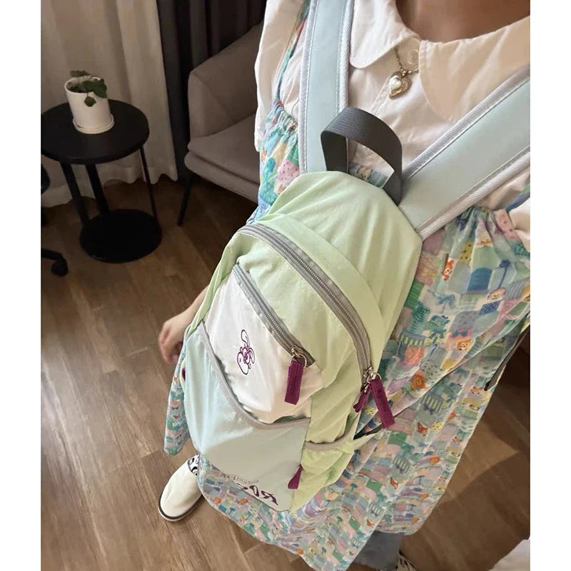 binfenxie  -  outfit ideas Outgoing Women Bag Fashion INS Candy Color Patchwork Backapcks Casual Harajuku Individuality Soft Nylon Bolso Mujer