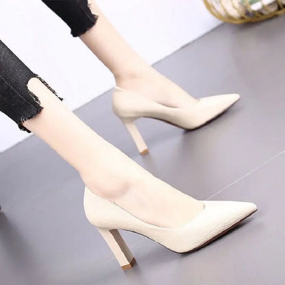 Shoes for Women Stilito Ladies Summer Footwear Square Heels Office Super High Heel Black Pointed Toe Y2k Quick Delivery 39