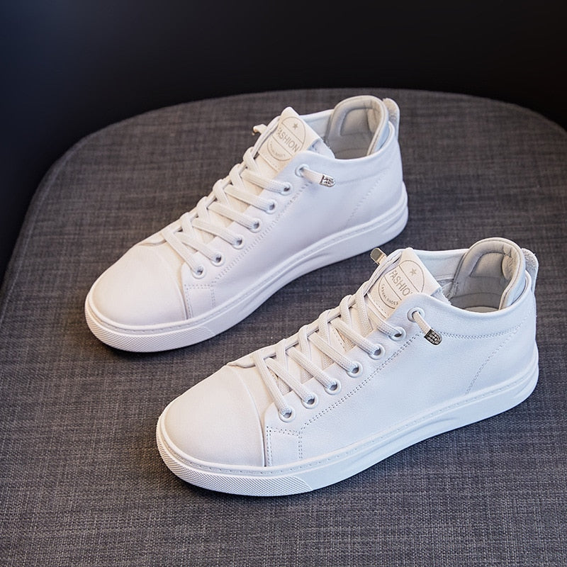 Spring Summer Shoes Women Sneakers Genuine Leather White Shoes Fashion Ladies Sneakers Flat Casual Soft Footwear A3375