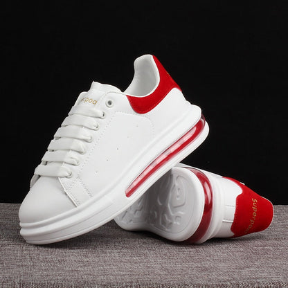 Luxury Men's Shoes 35~44 Designer Fashion Brand Men Vulcanized Couple Lace-up White Casual Shoes Women Sneakers Real air cushion