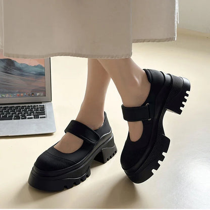 Futurecen Platform Women Pumps Fashion Girls Shallow Hollow Out Mary Jane Shoes Ladies Elegant Thick Sole Lolita Shoes