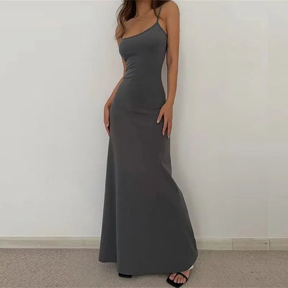 binfenxie Women Slim Long Dress Summer Sexy Backless Bodycon Dresses Vacation Beach Outfits Casual Lounge Party High Waist Skirt Clothing