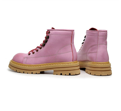 Style Women Martins Boots Purple Pink Girls Outdoor Fashion Martin Shoes High Ankle Trendy Girls Motorcycles Boots