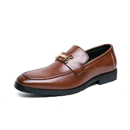 New Fashion Leather Men Party and Wedding Casual Loafers Italian Men's Dress Shoes Comfortable Breathable Men Shoes Big Size 48