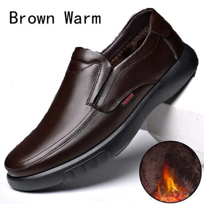 Men's Genuine Leather+Microfiber Leathe shoes 38-47 Soft Anti-slip Rubber Loafers Man Casual Leather Shoes