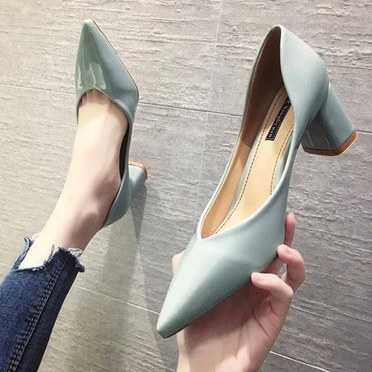 Shoes for Women Office Ladies Summer Footwear Comfortable and Elegant Pointed Toe White with Medium Heels on Offer Lastest