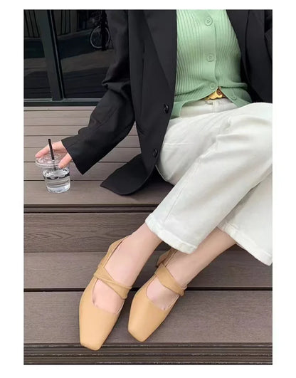 Futurecen  Women Pumps New Fall Women Shoes Square Toe Chunky Heel Ladies Dress Shoes Heels Retro Shoe for Pump Heels