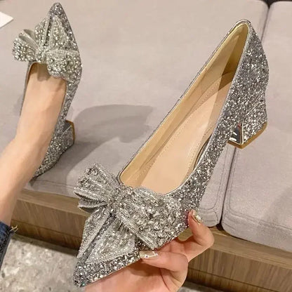 Women's Summer Footwear Stilito Rhinestone Shoes for Woman with Wedding Bride Genuine Mark Chic and Elegant A Comfortable E