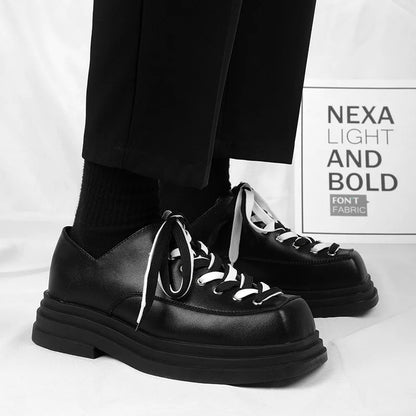 binfenxie  -   Men's Shoes Korean Chic Thick Bottom Strap Contarst Color Male Shoe Height Increasing Casual New Fashion Tide 9C1515